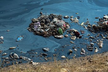 Chemical and trash pollution in water