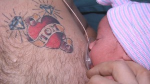 Dad Breastfeeds Newborn at DCMC