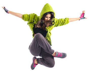 Young lady jumping