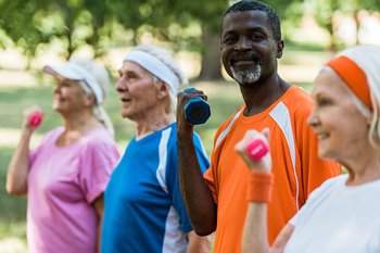 Group of adults exercising