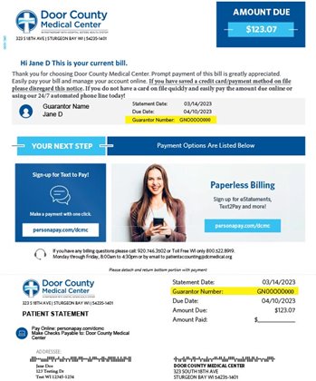 DCMC digital billing statement sample