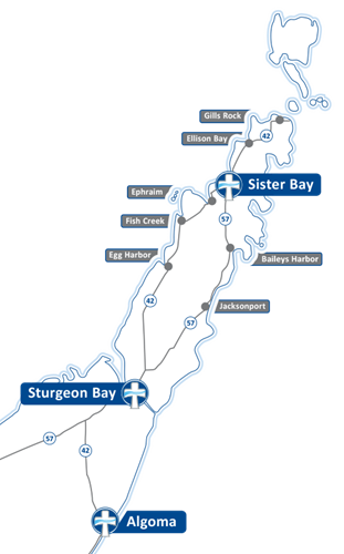 Door County Orthopedic Rehab Services Map