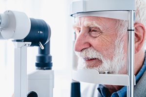 Older man getting eyes tested