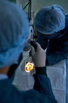 Person having cataract surgery